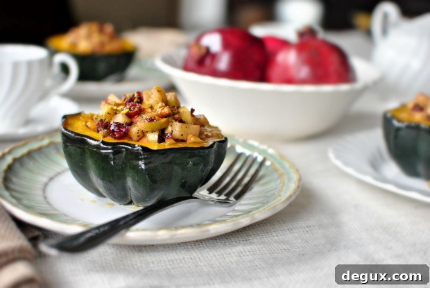 Roasted Acorn Squash Stuffed with Fruit and Nuts 2 Fruit and Nut Stuffed Acorn Squash