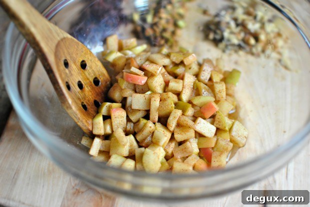 Roasted Acorn Squash Stuffed with Fruit and Nuts 16 add apples to a bowl