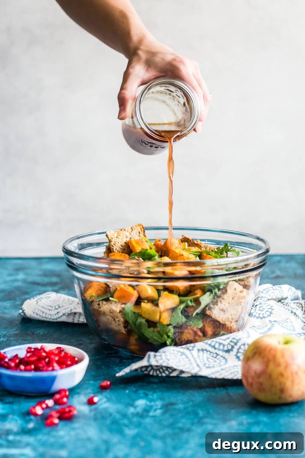 roasted autumn panzanella salad I howsweeteats.com