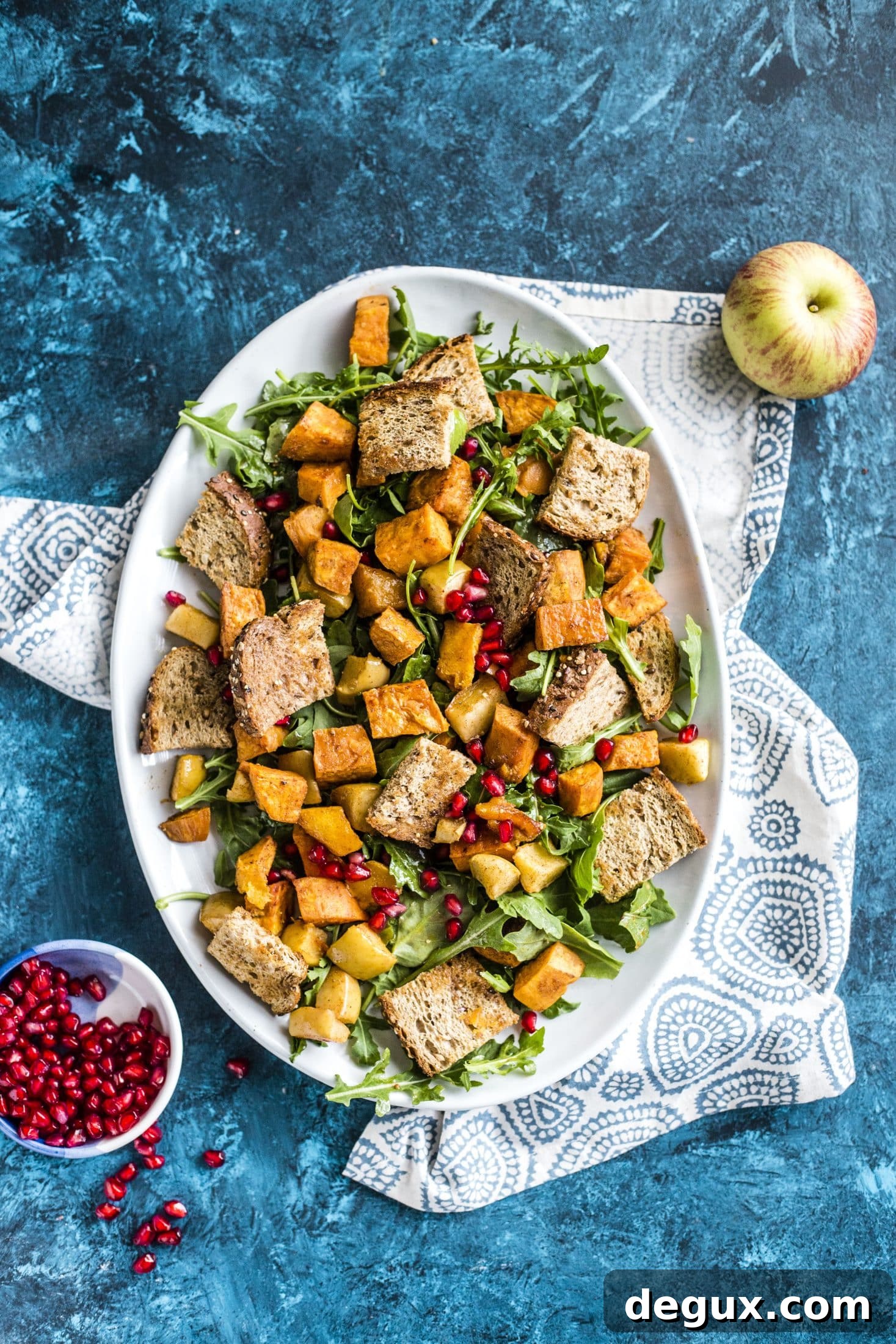 roasted autumn panzanella salad I howsweeteats.com