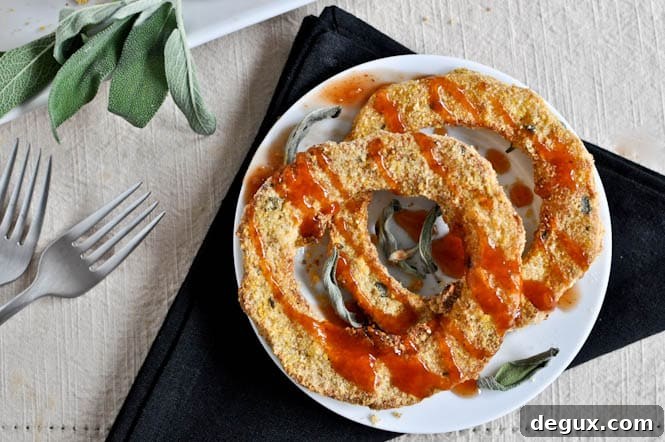 Plated crispy squash rounds