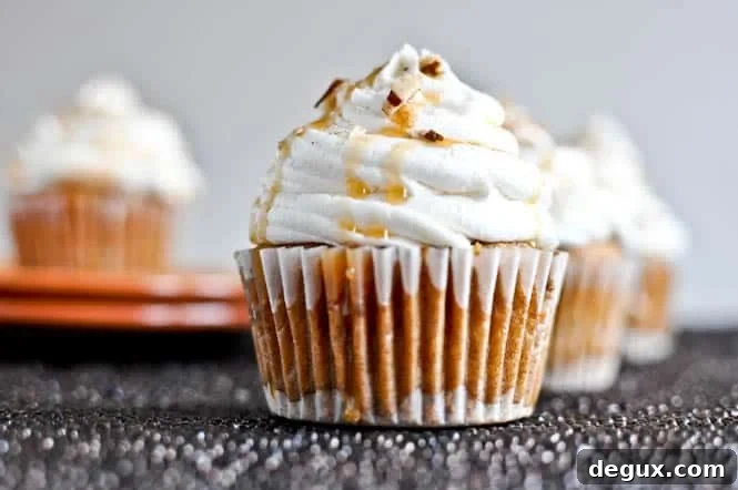 Sweet Potato Pie Cupcakes with Marshmallow Frosting