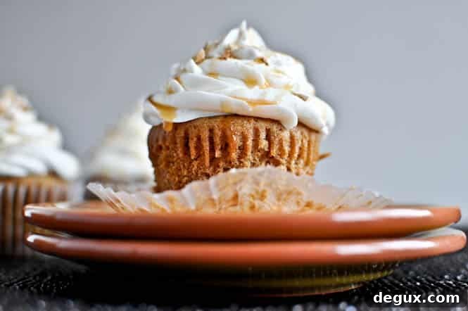 Sweet Potato Pie Cupcakes with Marshmallow Frosting