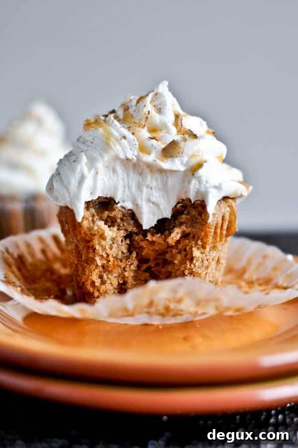 Sweet Potato Pie Cupcakes with Marshmallow Frosting