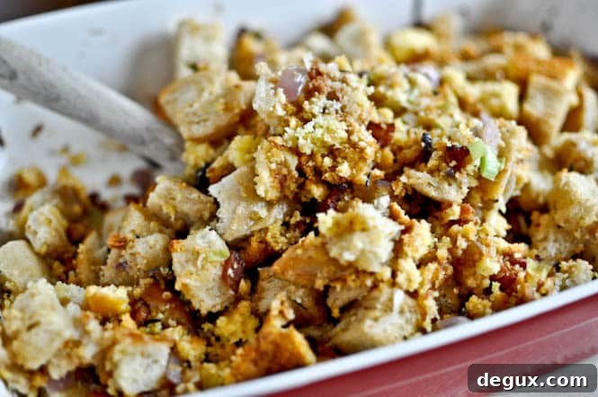 Double Bread Stuffing with Brown Butter, Bacon & Sage Double Bread Stuffing with Brown Butter, Bacon & Sage
