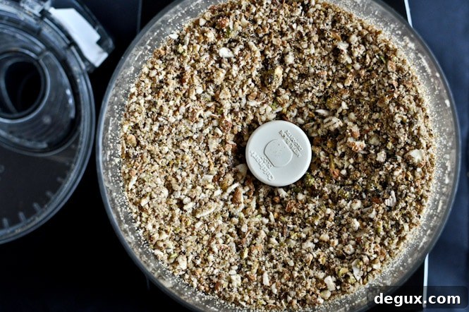 Chopped nuts in food processor