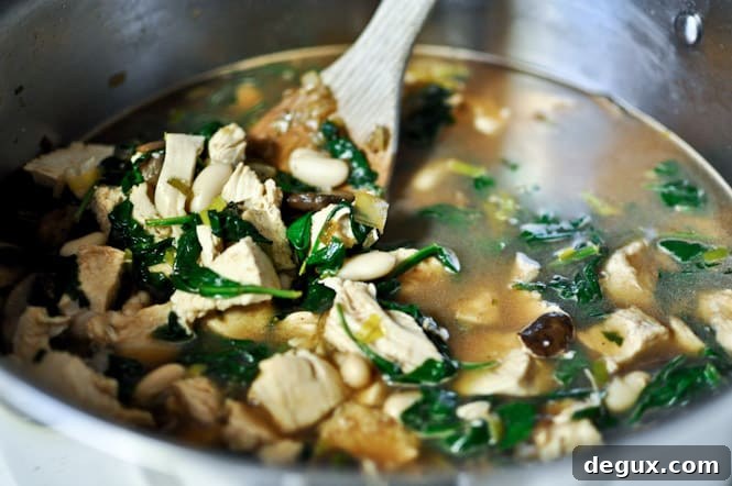 30 Minute White Bean + Chicken Soup