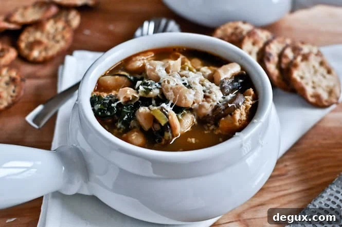 30 Minute White Bean + Chicken Soup