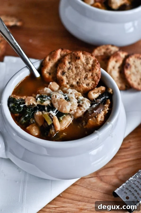 30 Minute White Bean + Chicken Soup