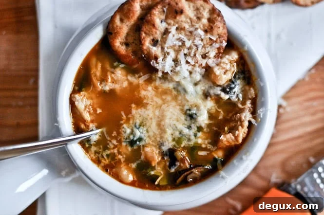30 Minute White Bean + Chicken Soup