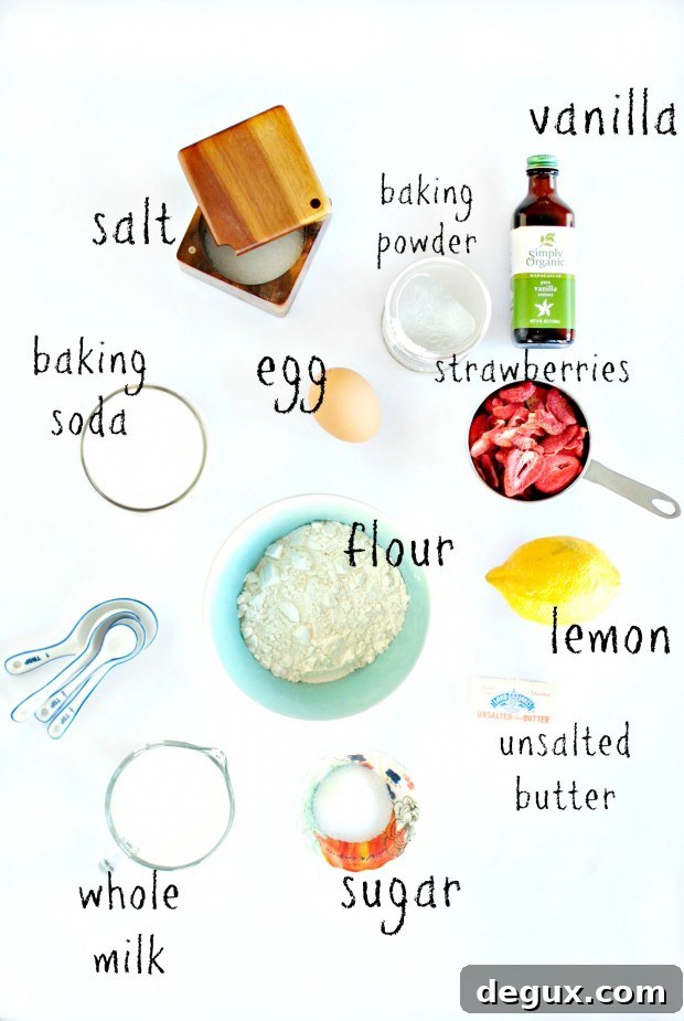 Strawberry Lemon Pancake Muffins ingredients