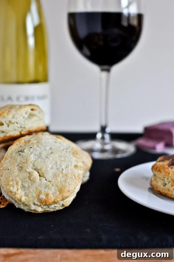 Blue Cheese Biscuits with Pinot Noir Butter