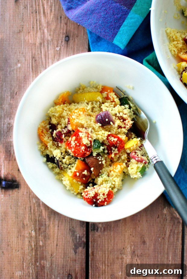 Roasted Vegetable Couscous www.SimplyScratch.com #healthy #vegetables