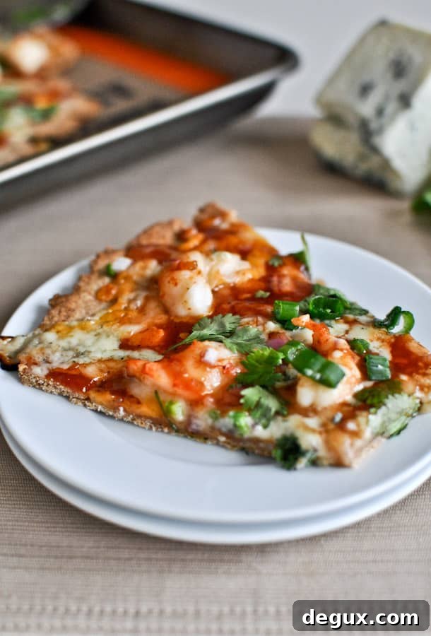 Finished whole wheat BBQ shrimp flatbreads