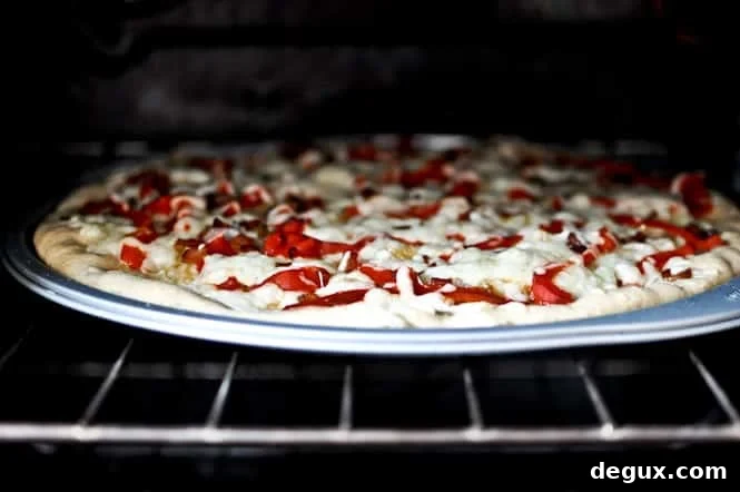 Whole Wheat Roasted Red Pepper + Fontina Pizza with Balsamic Glaze