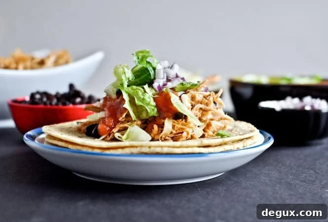 Crockpot Cheddar Beer Chicken Tacos
