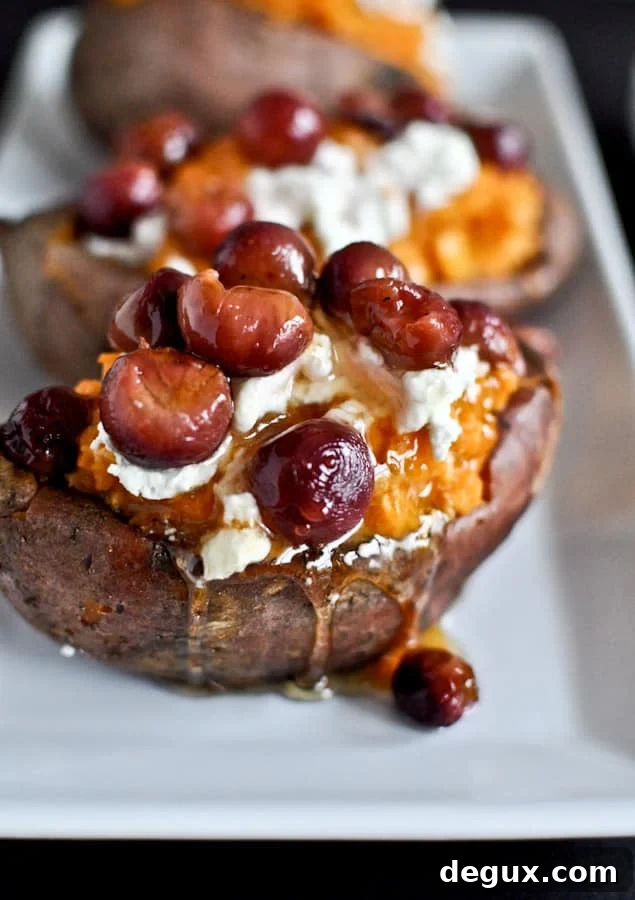 Final plated stuffed sweet potatoes