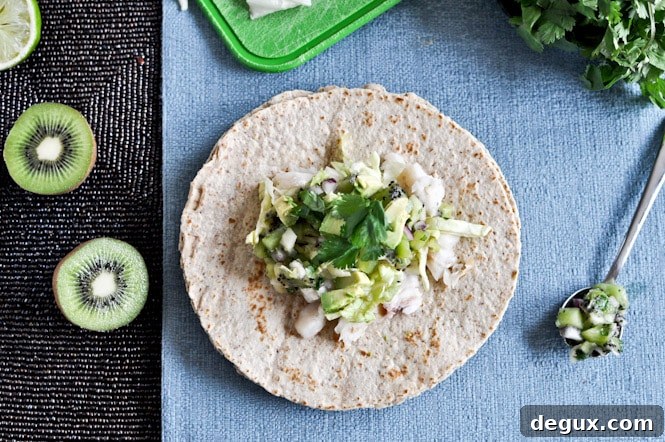 Grilled Coconut Lime Tilapia Tacos with Kiwi Salsa