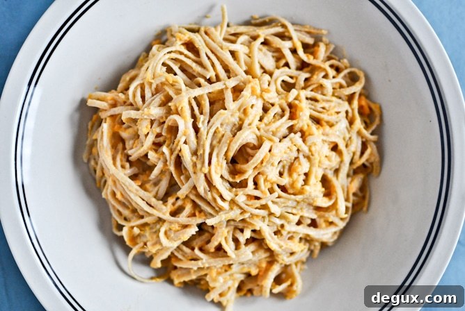 Sweet Potato Cream Pasta with Crispy Kale