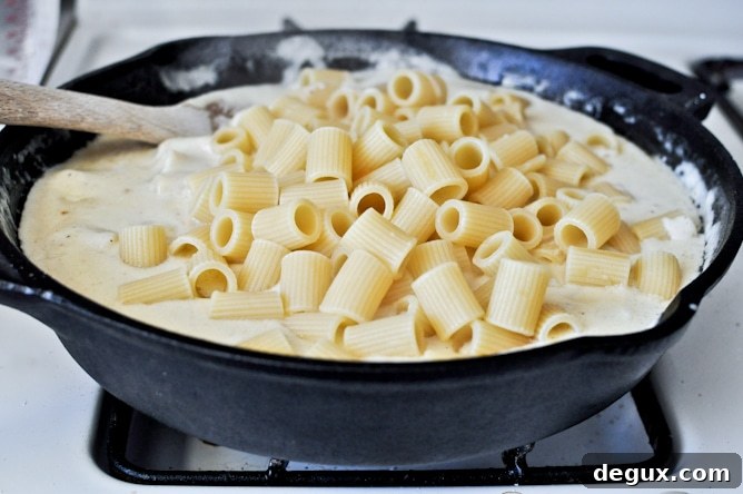 Four Cheese Baked Skillet Mac and Cheese