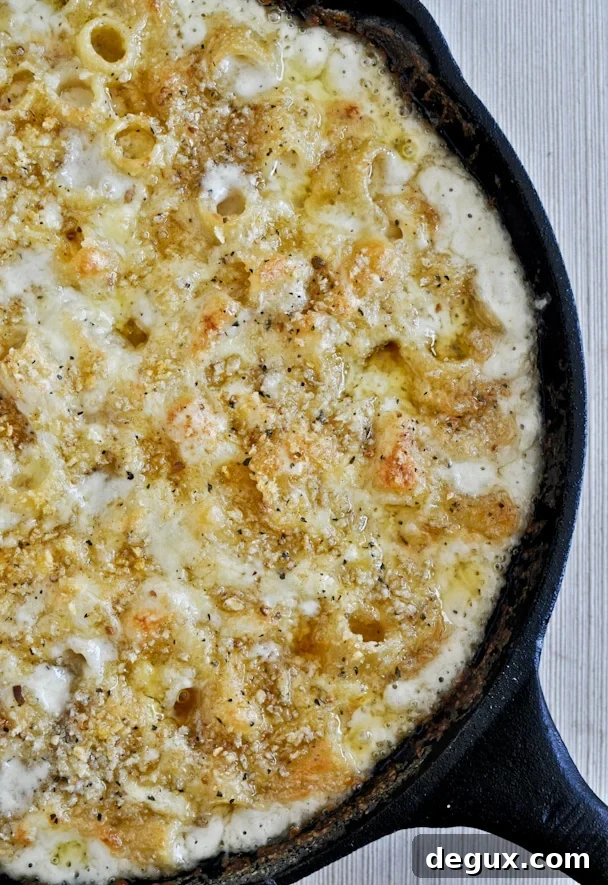 Four Cheese Baked Skillet Mac and Cheese
