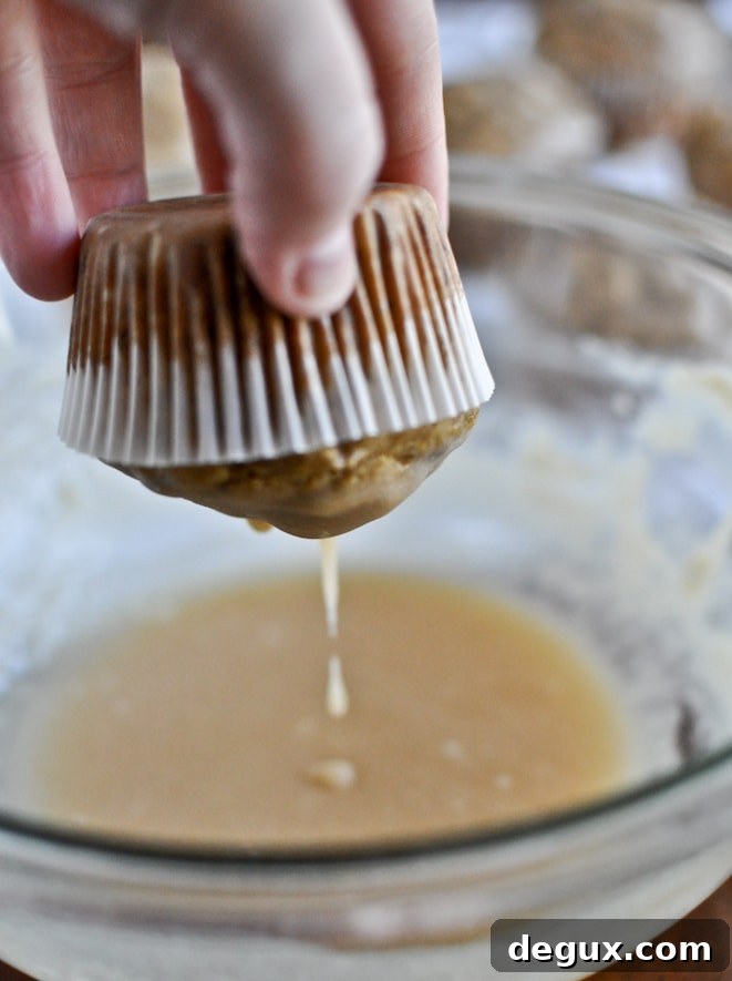 Whole Wheat Banana Spice Muffins with Brown Butter Glaze