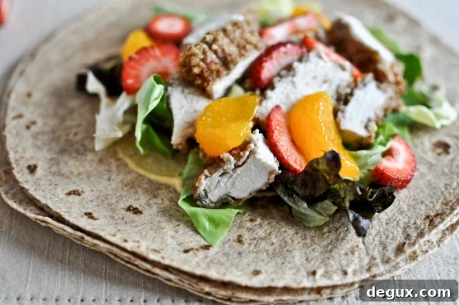 Pecan Crusted Chicken Wraps with Strawberry Honey Mustard Pecan Crusted Chicken Wraps with Strawberry Honey Mustard