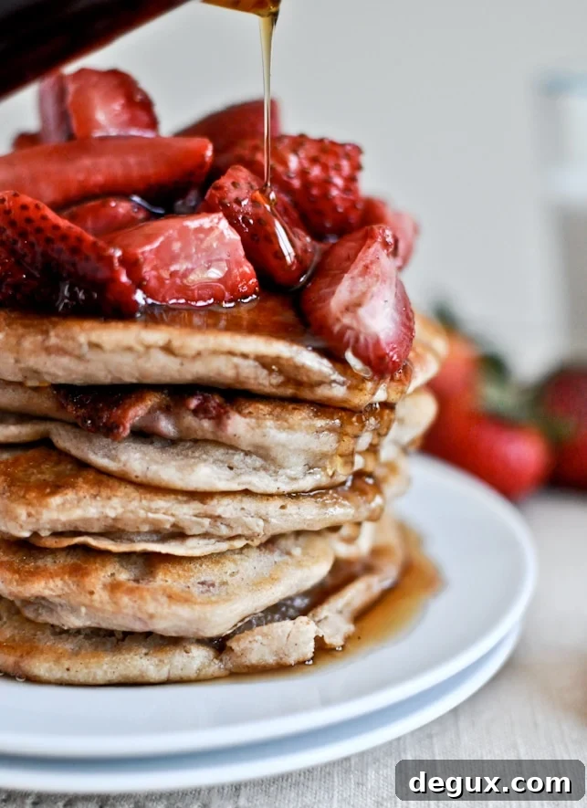 Roasted Strawberry Brown Butter Pancakes Roasted Strawberry Brown Butter Pancakes
