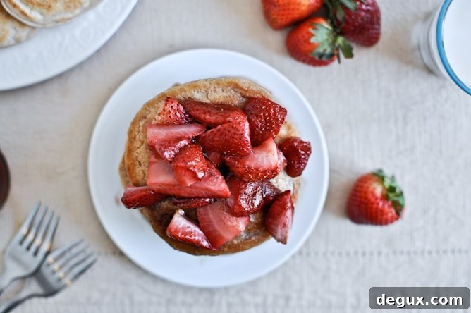Roasted Strawberry Brown Butter Pancakes Roasted Strawberry Brown Butter Pancakes