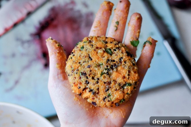 Sweet Potato Quinoa Cakes with Blackberry Salsa