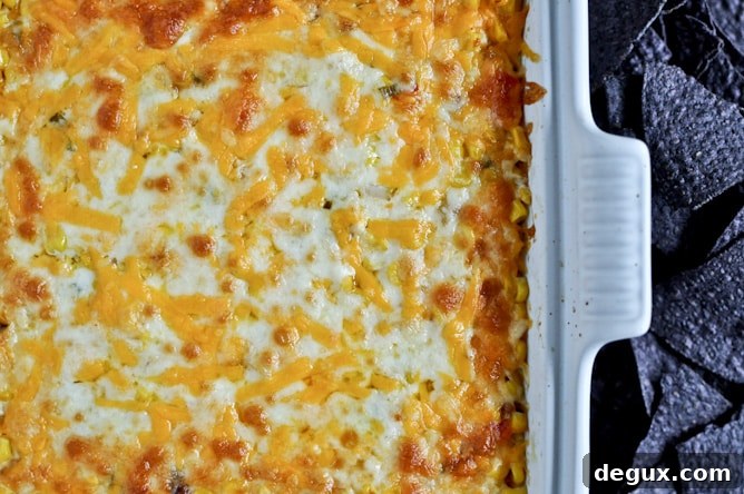 Hot + Cheesy Caramelized Corn Dip I howsweeteats.com