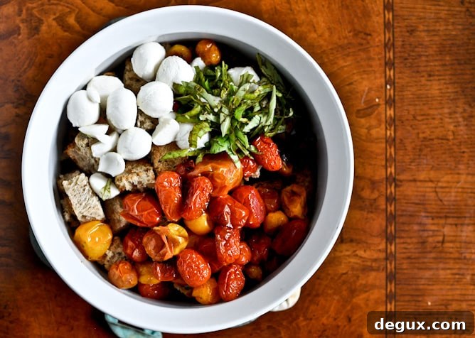 Roasted Tomato Caprese Panzanella Roasted Tomato Caprese Panzanella