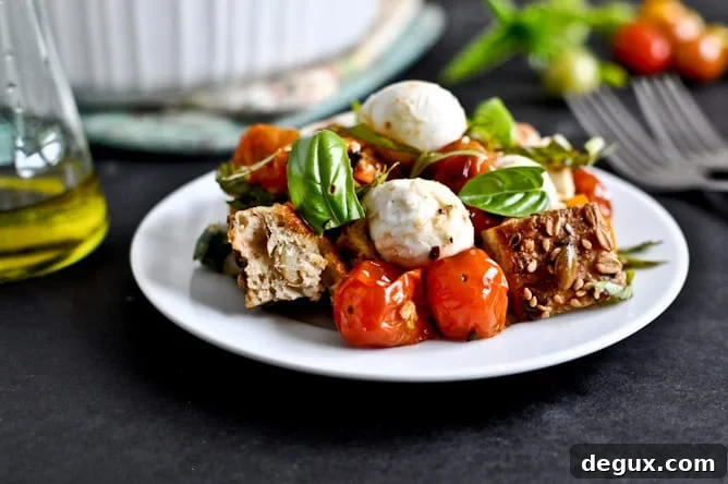 Roasted Tomato Caprese Panzanella Roasted Tomato Caprese Panzanella