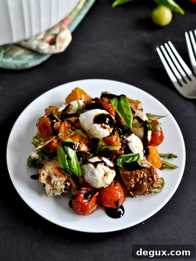 Roasted Tomato Caprese Panzanella Roasted Tomato Caprese Panzanella