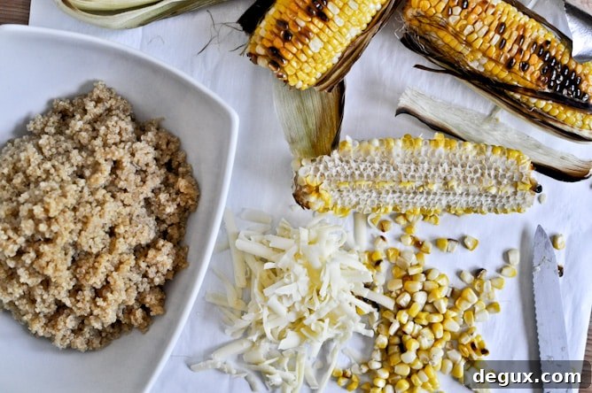 Grilled Corn + Cheddar Quinoa I howsweeteats.com Grilled Corn + Cheddar Quinoa I howsweeteats.com