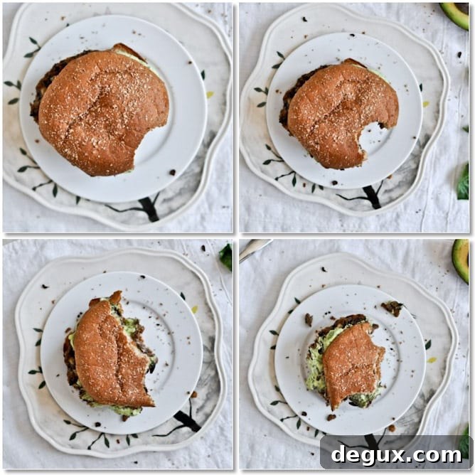 Easy Double Bean Burgers with Avocado Basil Cream