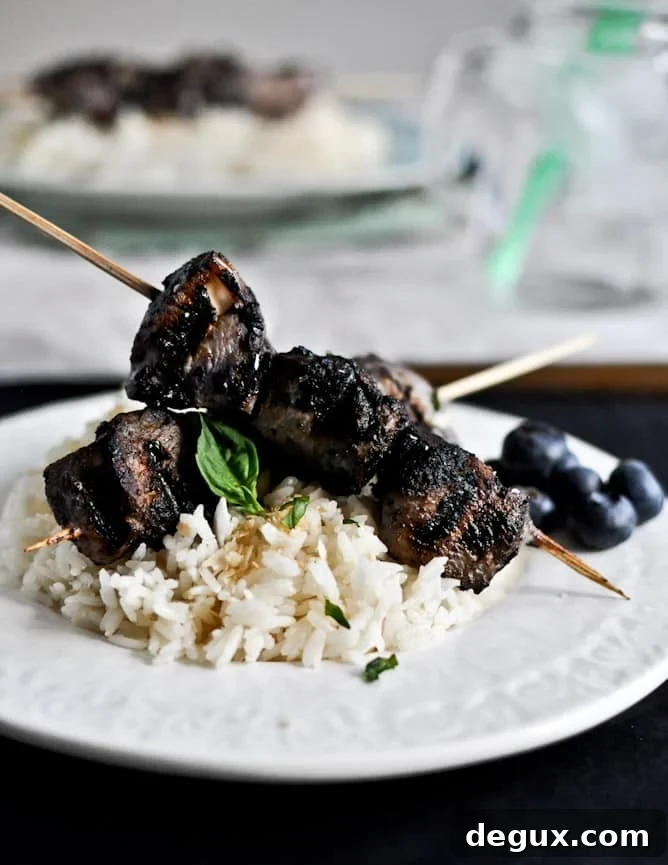 Grilled Blueberry Chicken Skewers with Coconut Rice Grilled Blueberry Chicken Skewers with Coconut Rice