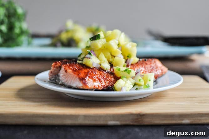 BBQ Spiced Salmon with Pineapple Jalapeño Salsa