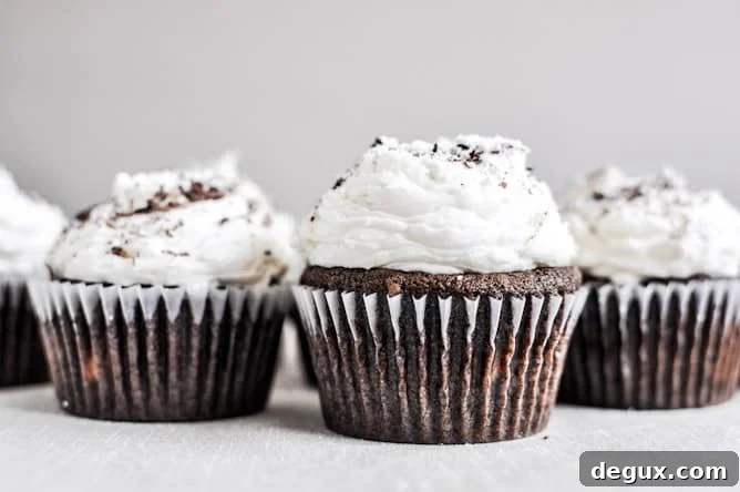 Kahlua and Cream Double Chocolate Chunk Cupcakes I howsweeteats.com Kahlua and Cream Double Chocolate Chunk Cupcakes I howsweeteats.com