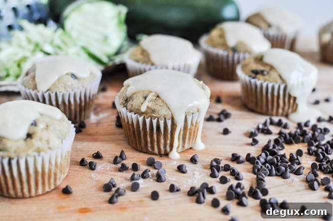 Whole Wheat Zucchini Banana Chocolate Chip Muffins