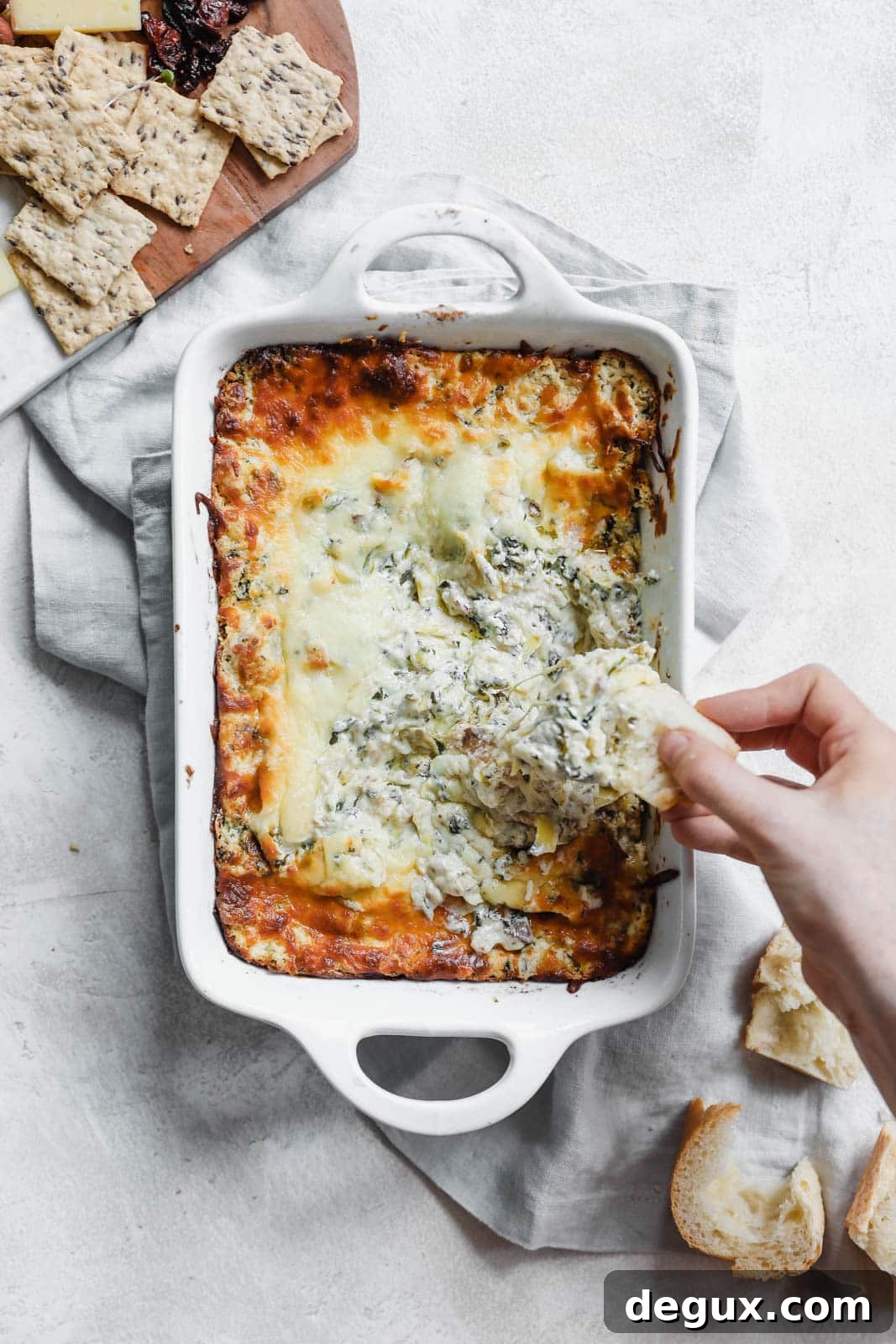 spinach artichoke bacon dip I howsweeteats.com #spinach #artichoke #bacon #dip #appetizers