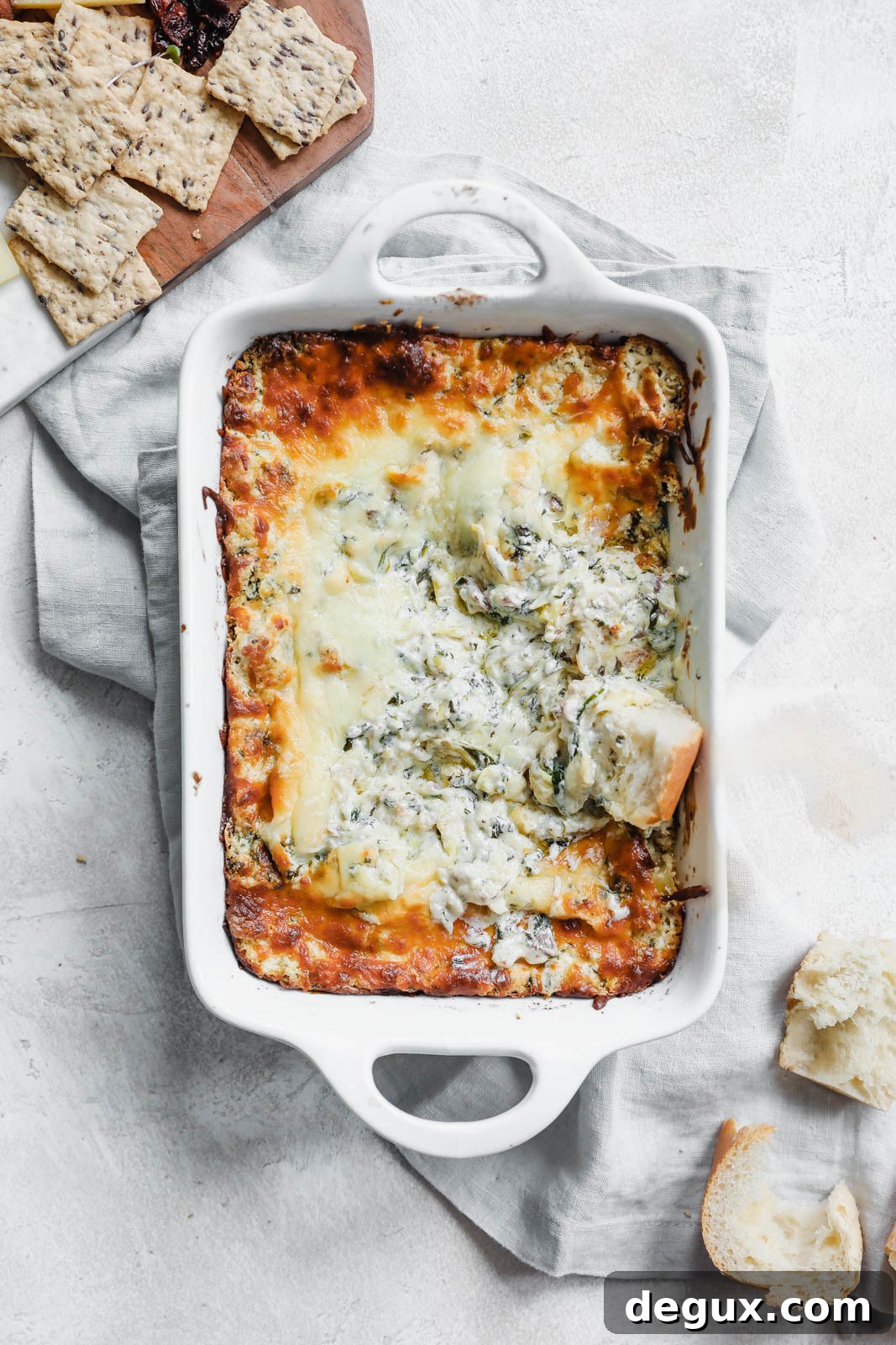 spinach artichoke bacon dip I howsweeteats.com #spinach #artichoke #bacon #dip #appetizers