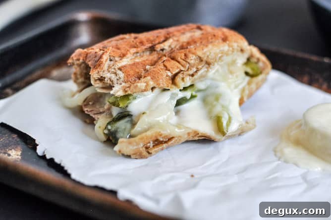 Homemade Chicken Cheesesteaks I howsweeteats.com