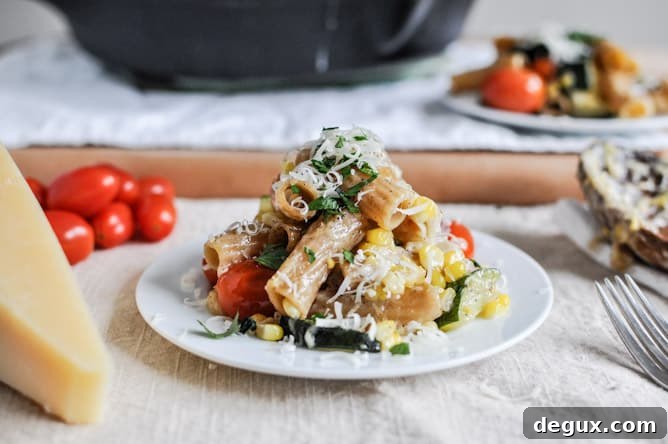 Brown Butter Garden Vegetable Pasta Skillet I howsweeteats.com