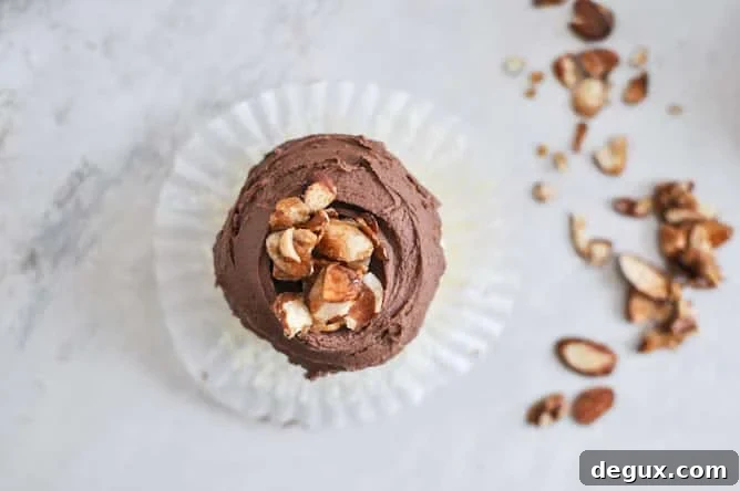 Sugared Toasted Almond Cupcakes with Chocolate Frosting I howsweeteats.com