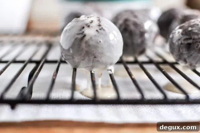 Glazed and Sprinkled Chocolate Cake Donut Holes I howsweeteats.com