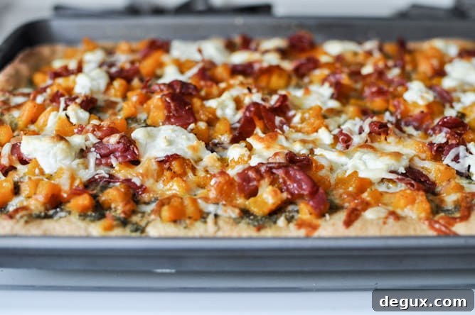 Butternut Squash, Sage Pesto and Prosciutto Pizza I howsweeteats.com