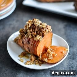 Cinnamon Sugar Hasselback Sweet Potatoes with Oatmeal Cookie Crumble 2 img 28295 6