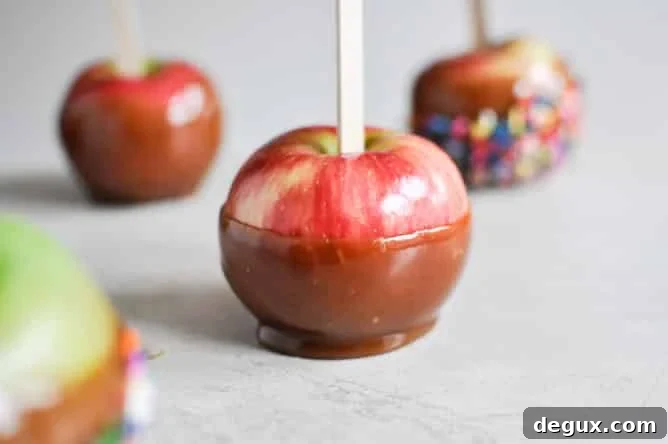 Vanilla Bourbon Caramel Apples I howsweeteats.com