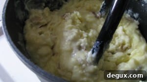 Mashing the potatoes